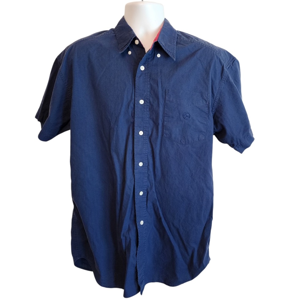 Vintage Duck Head Button Front Shirt Men's Medium Blue Short Sleeve Logo